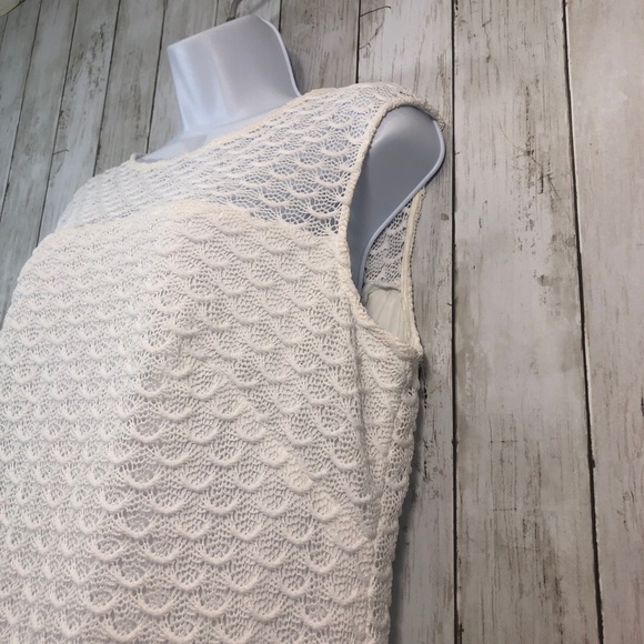 Adrianna Papell Crocheted Lace White Sleeveless Sheath Dress - Picture 3 of 12